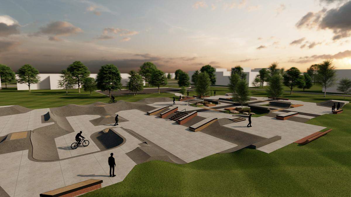 Rendering of High Point Skatepark prepared by New Line Skateparks, a municipal design-build team with more than 350 projects over the last 20 years.