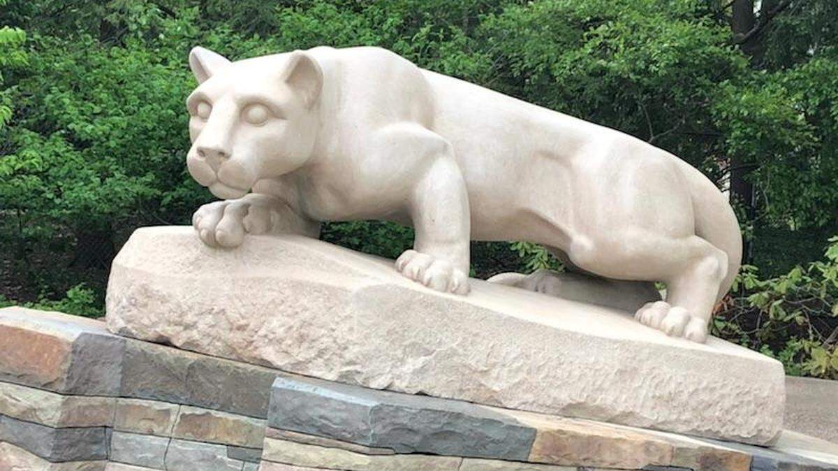 The Nittany Lion Shrine was back open on Thursday, May 26, 2022, after being closed for more than two weeks following damage to the statue’s left ear.
