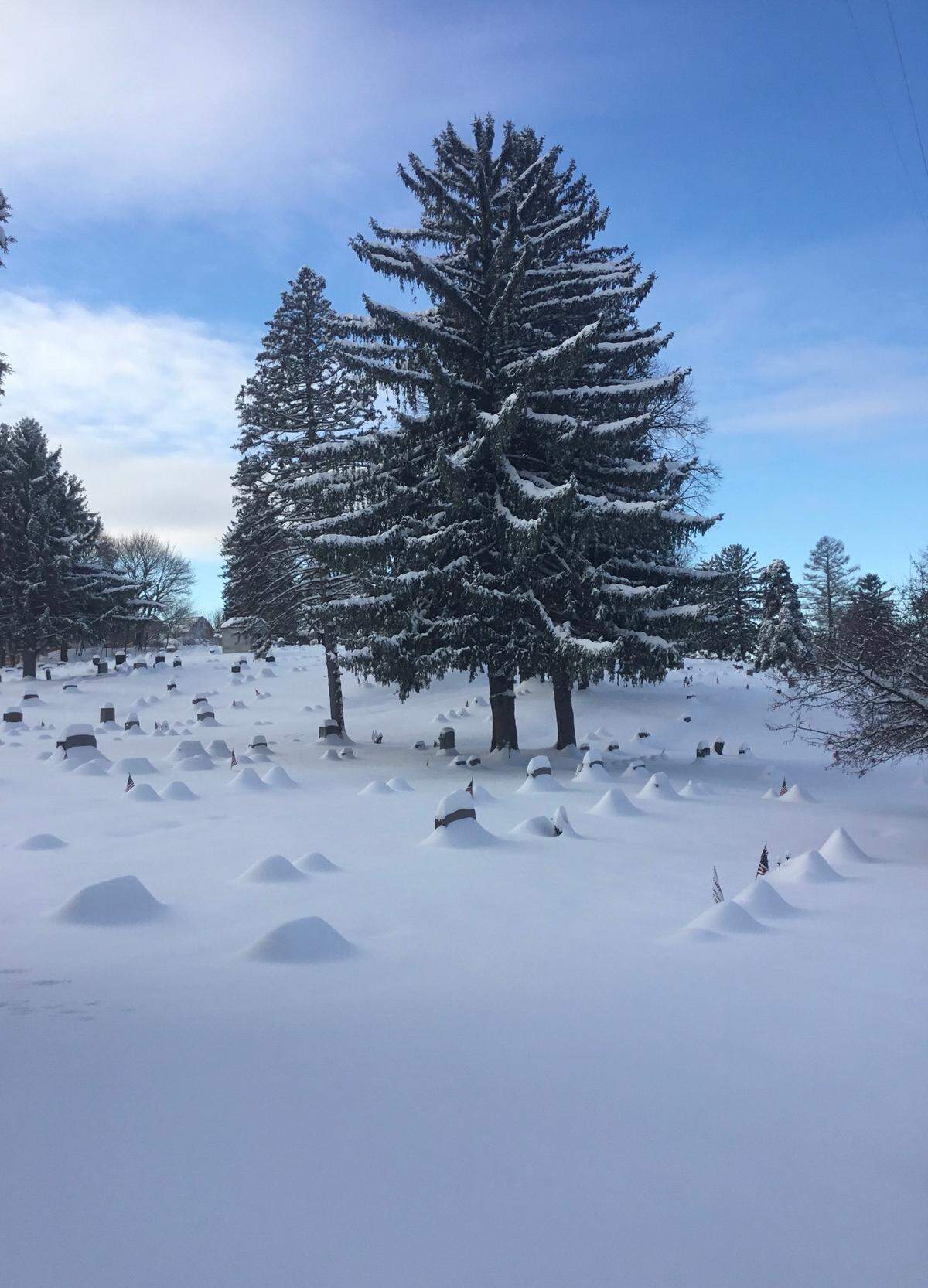 Union Cemetery in Bellefonte is covered in snow on Thursday. (Photo submitted by DJ Lilly)