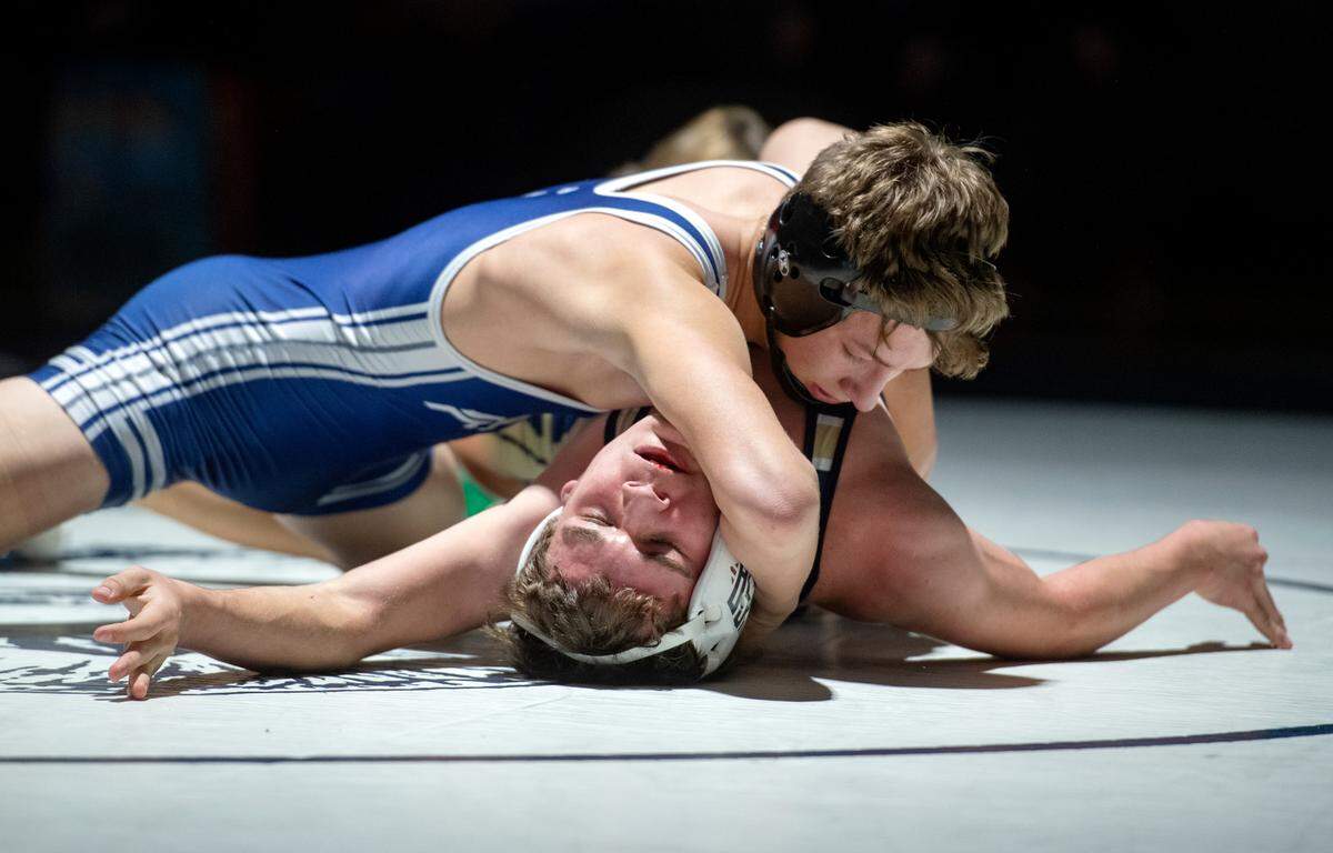 Penns Valley’s Ty Watson, pictured here in a dual on Jan. 12, was the lone Rams wrestler to earn a No. 1 seed for the District 6 Class 2A Championships. Watson is 30-0 on the year, and will look for his first district title.