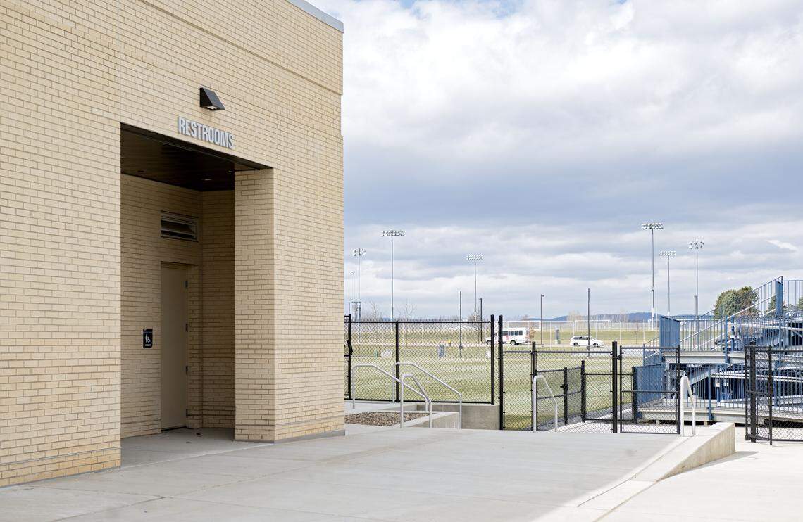 New bathrooms for the fans at the Jeffrey Field Soccer Complex.