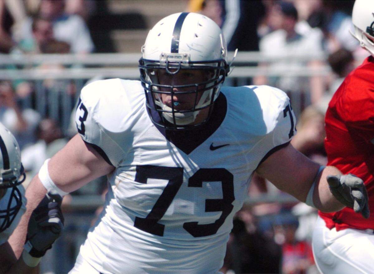 Penn State tackle Dennis Landolt during the Blue-White game on April 21, 2007.