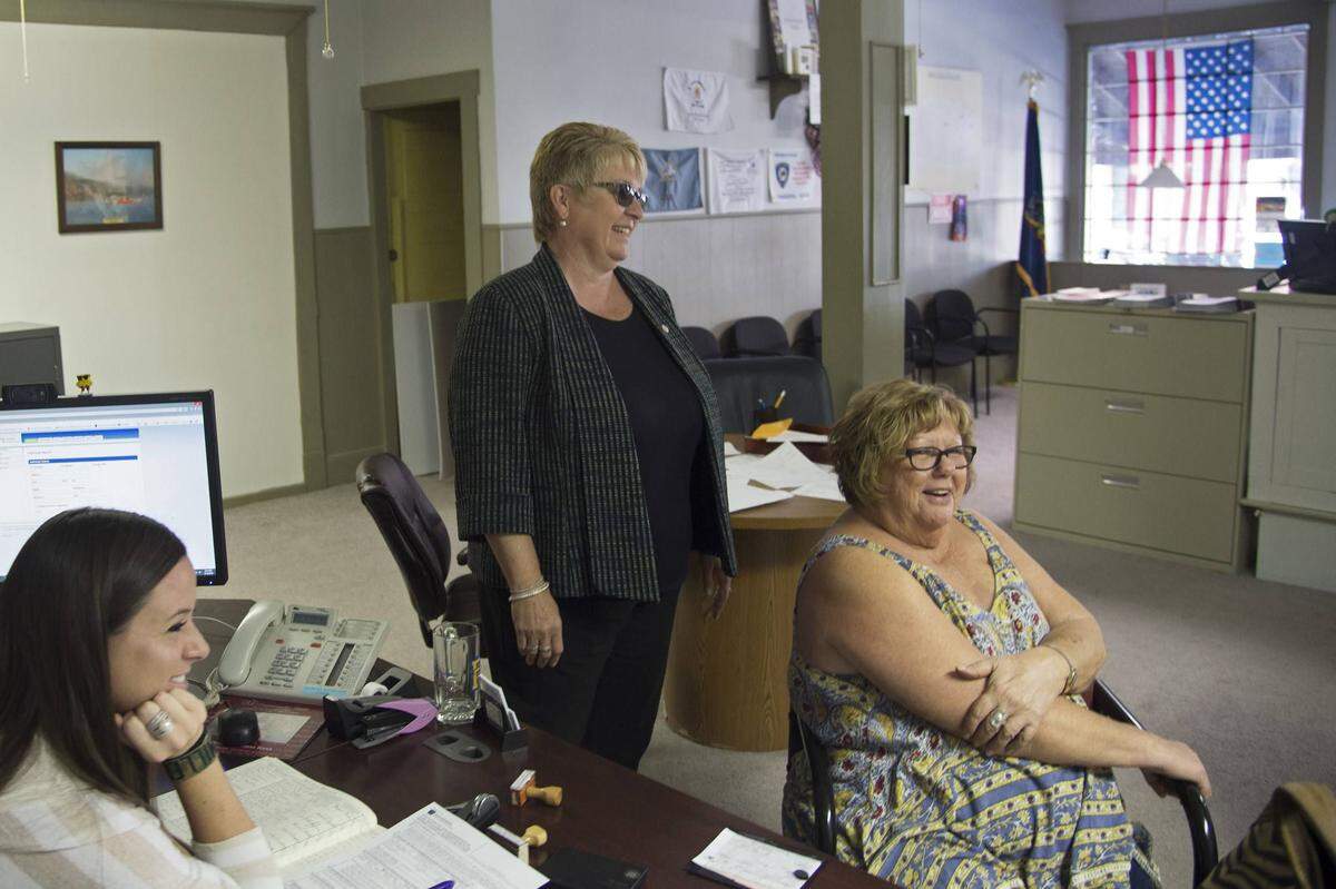 Democratic state Rep. Pam Snyder of Greene County (standing) said she doesn’t think Hillary Clinton “paid enough attention to rural America.”