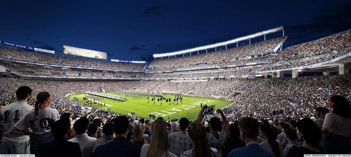 A rendering as part of Beaver Stadium’s nearly $700 million renovation.