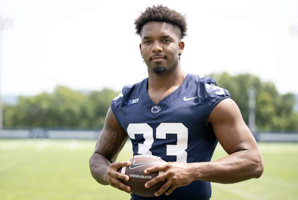 Penn State defensive end Dani Dennis-Sutton poses for a photo during media day on Saturday, Aug. 2, 2025.  