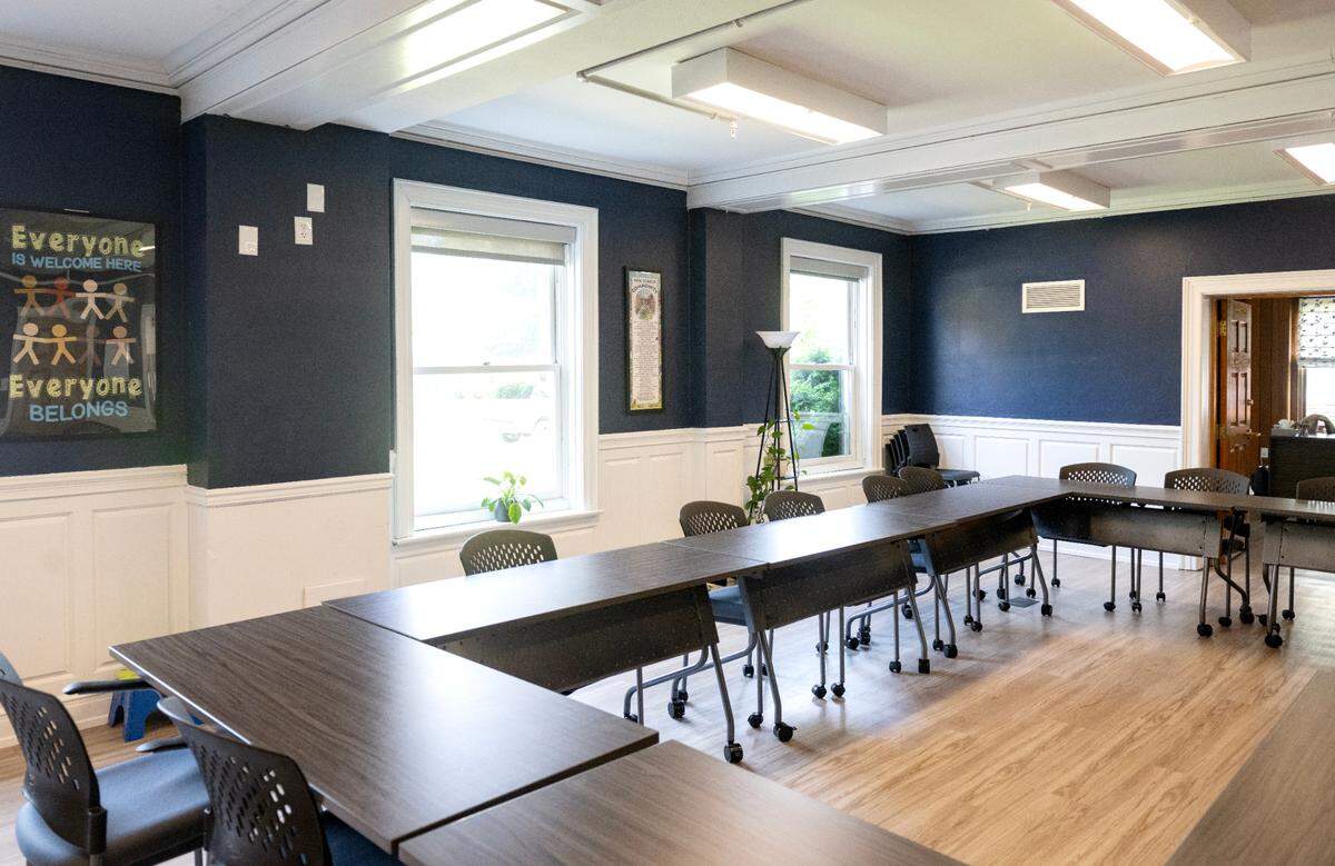 The conference room at Centre Helps’ new location at 406 S. Pugh St. on Wednesday, June 11, 2025.