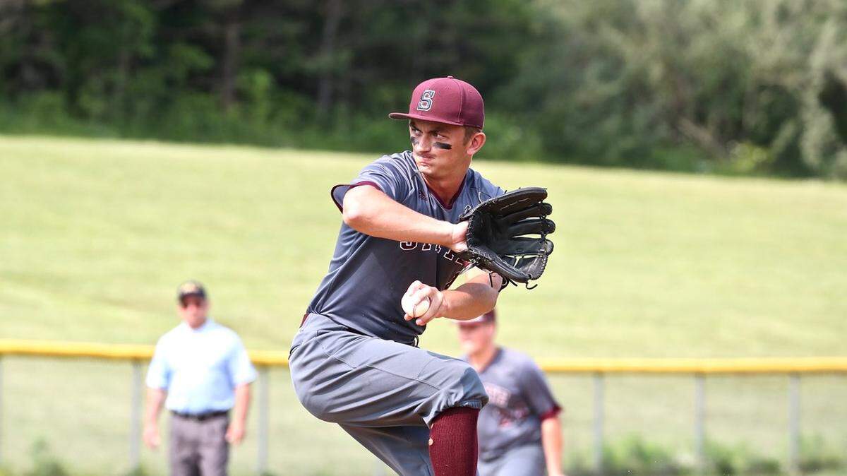 State College senior David Shoemaker pitches during Friday’s District 6/10 Class 6A subregional against Erie McDowell at Bald Eagle Area’s field in Wingate. The Little Lions fell 4-3 to end their season.