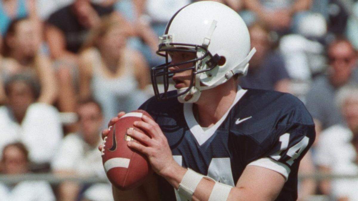 Penn State backup quarterback Sean Schellenger (14) during the Blue White  game on Saturday, April 15, 2000.