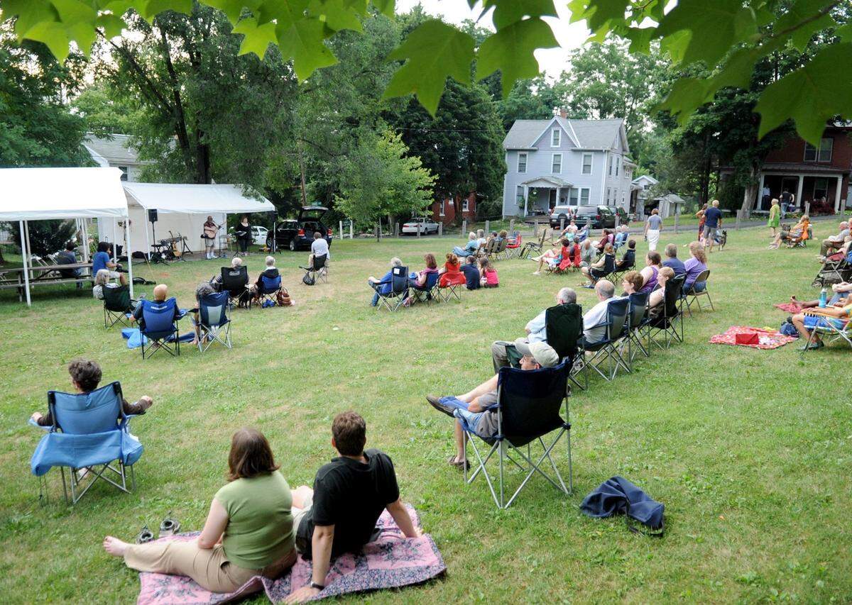 Concerts on the Village Green are held every Friday in Lemont.