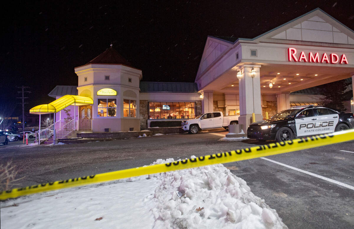 Police respond to a shooting at P.J. Harrigan’s on S. Atherton Street on Thursday, Jan. 24, 2019.