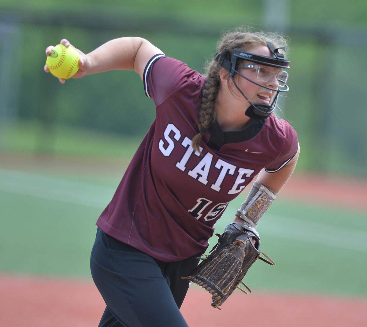State College pitcher Zia Bodnar works against Mifflin County in the District 6 6A title championship game Wednesday, May 25, at St. Francis University.