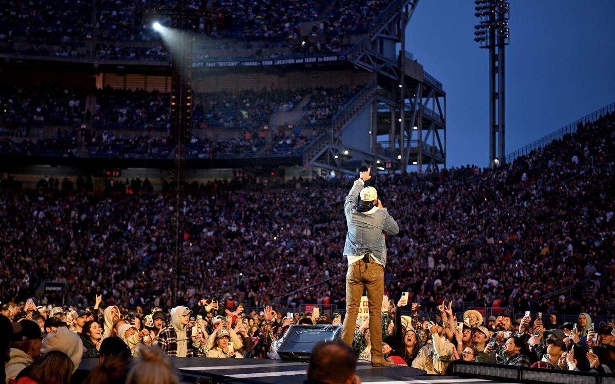 Jordan Davis performs at Beaver Stadium before Luke Combs on Saturday, April 27, 2024.