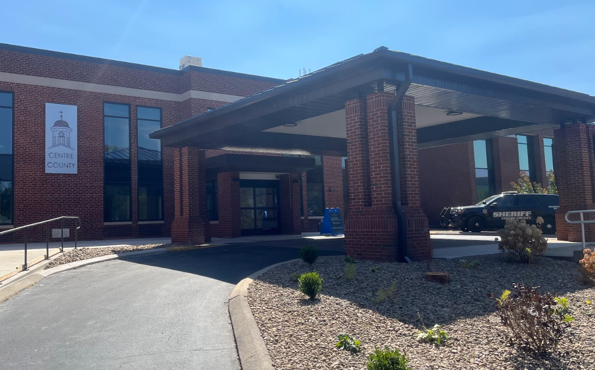 The main entrance of Centre County’s new Community Services Building, located at 502 E. Howard St.