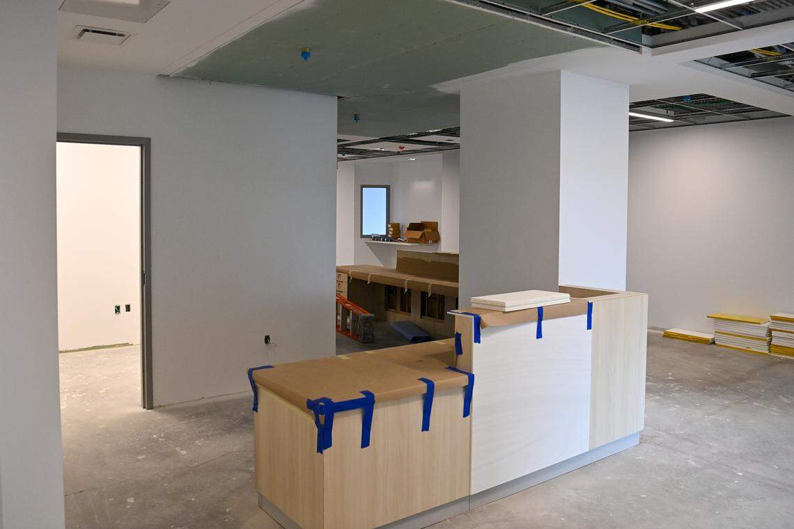 Construction work continues on Wednesday, Nov. 29, 2023 at Penn Highlands State College.