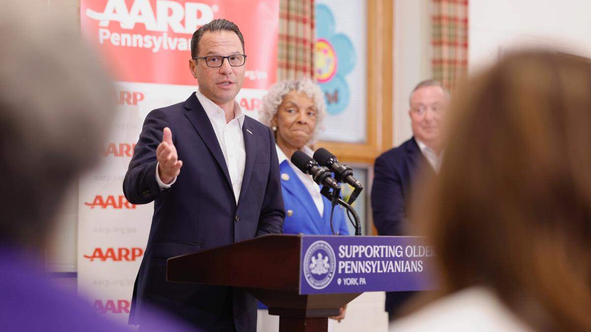 Gov. Josh Shapiro talks about supporting older Pennsylvanians in May, 2025.