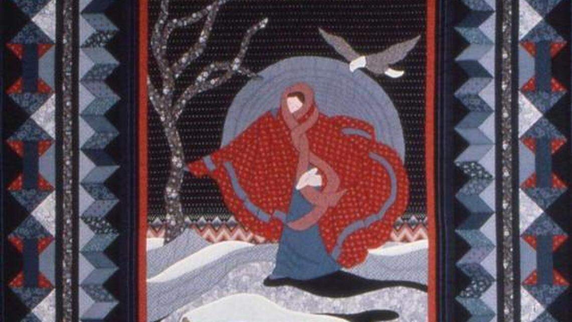 “Saving the Fawn,” designed and executed by Sylvia Apple and Antoinette Holl, is on display in “Quilt Friends.”