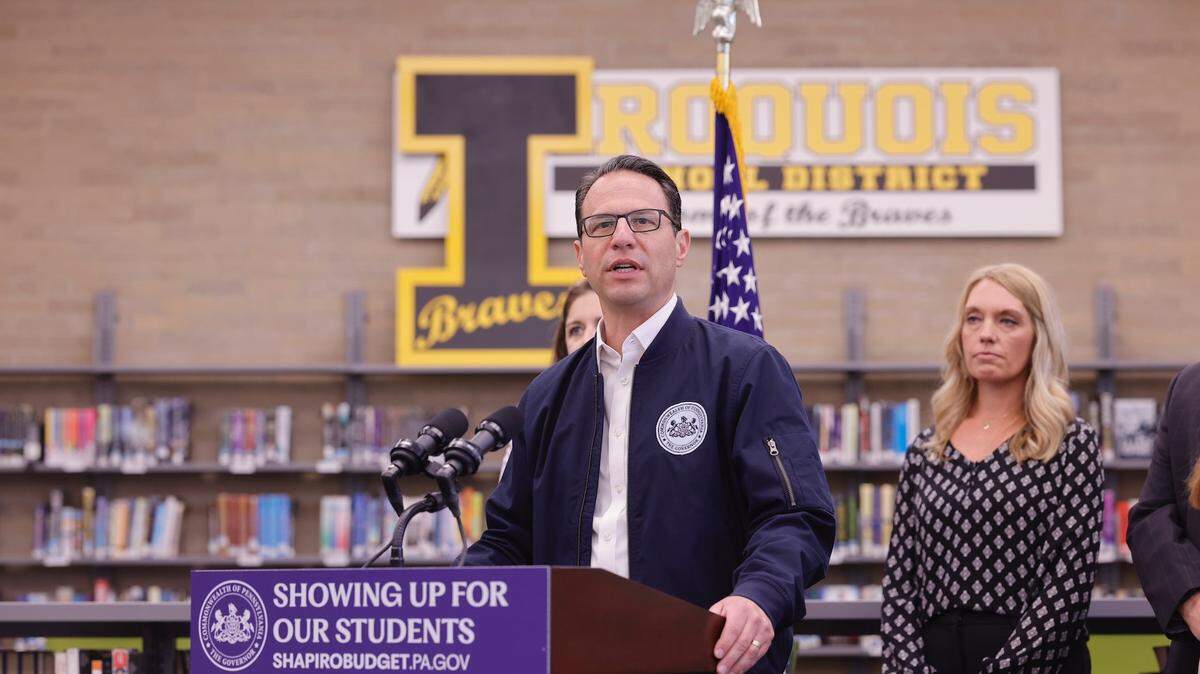 Gov. Josh Shapiro visits Erie County Junior and Senior High School.