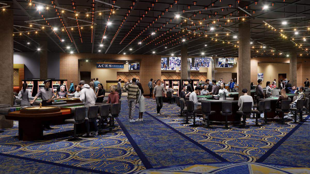 A rendering of the entry view of the Happy Valley Casino ahead of its anticipated April opening.
