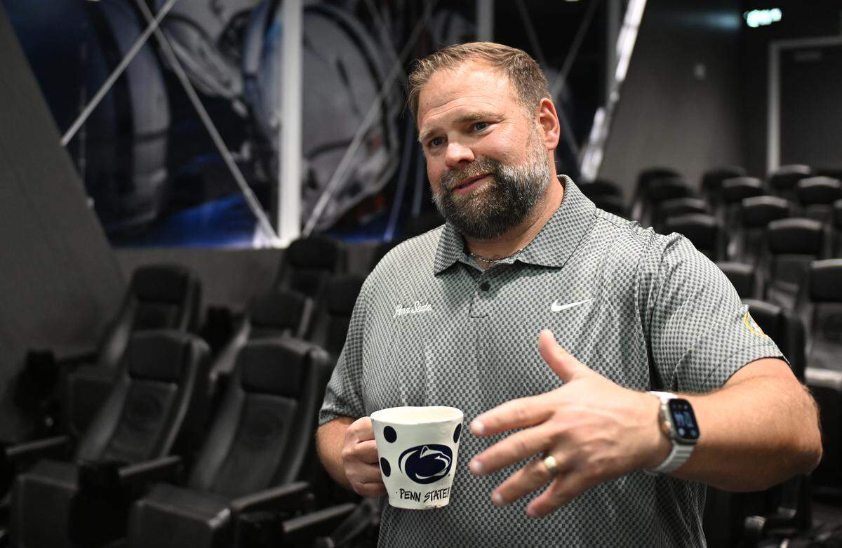 Penn State offensive coordinator Andy Kotelnicki answers questions during a media availability on Thursday, June 5, 2025 in the Lasch Building.