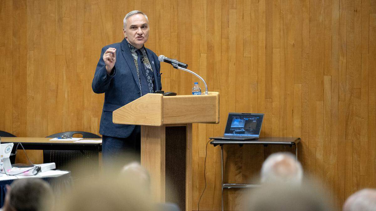 Chair of the Penn State Faculty Senate Frantisek Marko speaks during the meeting on Tuesday, Sept. 9, 2025.  