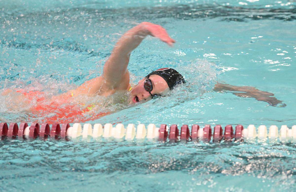 Madison Watschke during State College swim team practice on Tuesday, Feb. 28, 2023.