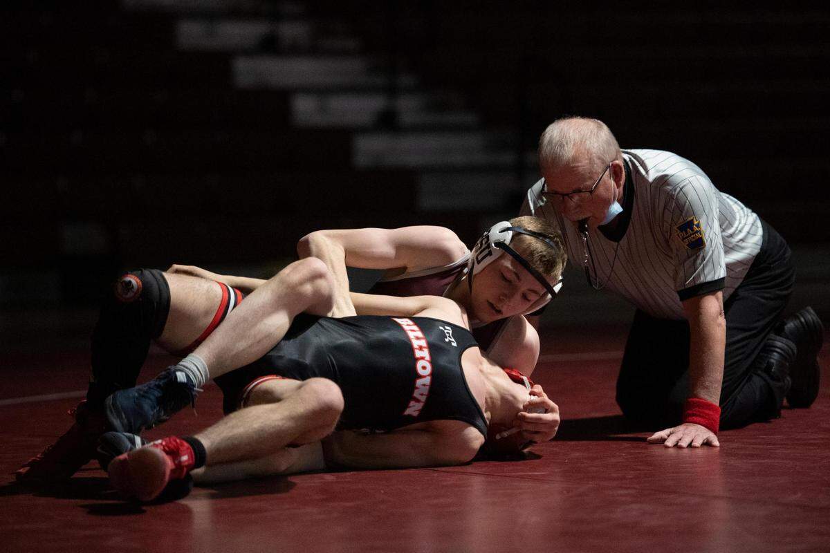 State College’s Asher Cunningham, pictured here in a Jan. 31 photo, is making his first trip to Hershey as a freshman.