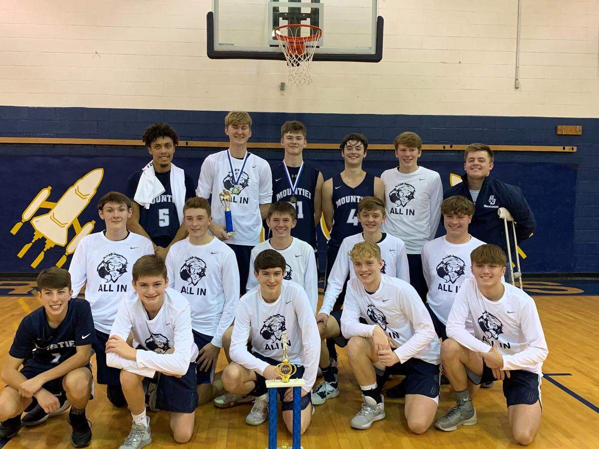 The Philipsburg-Osceola boys’ basketball poses after winning the Southern Huntingdon Tip-Off Tournament after a 66-61 win over Mount Union on Dec. 6.