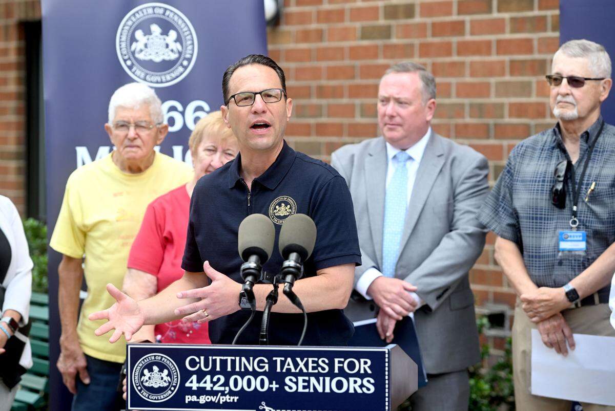 Pennsylvania Governor Josh Shapiro visits Philipsburg to talk about the expanded Property Tax/Rent Rebate program for seniors on Thursday, June 27, 2024.