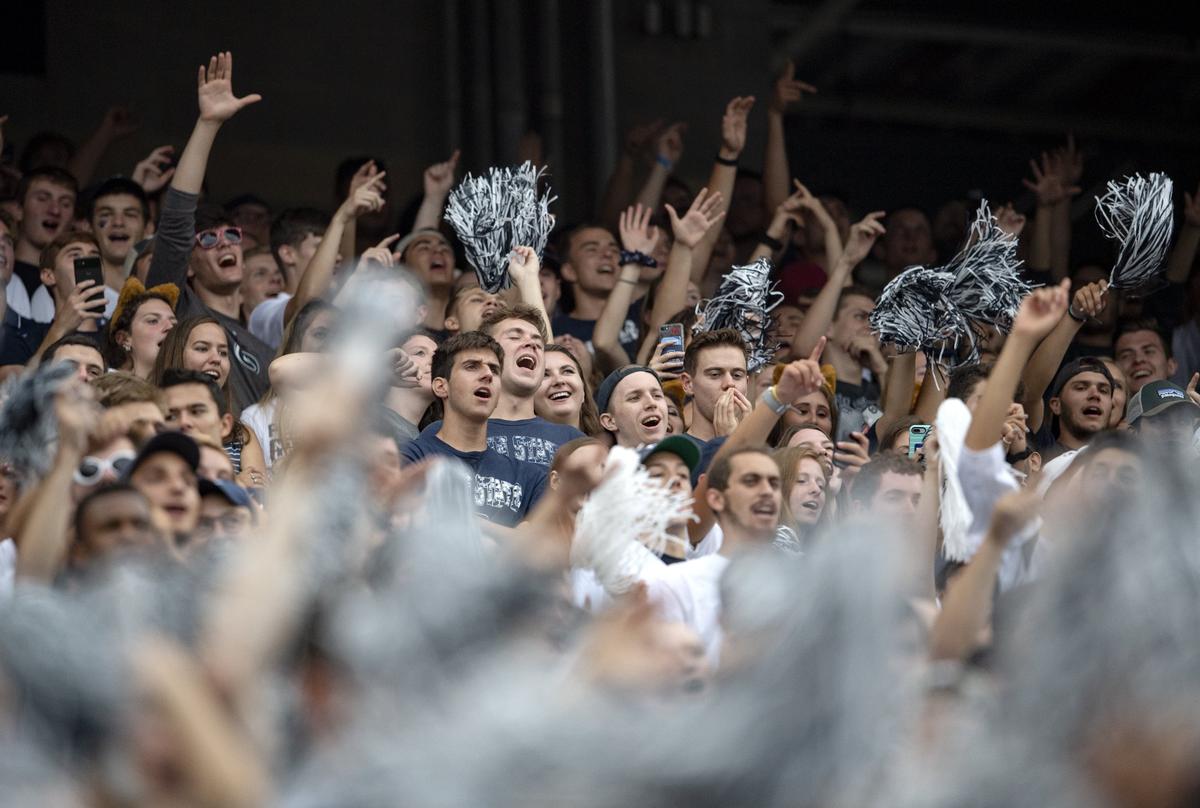 The Penn State student section sings and cheers during the season opener against Appalachian State on Saturday, Sept. 1, 2018 game at Beaver Stadium.