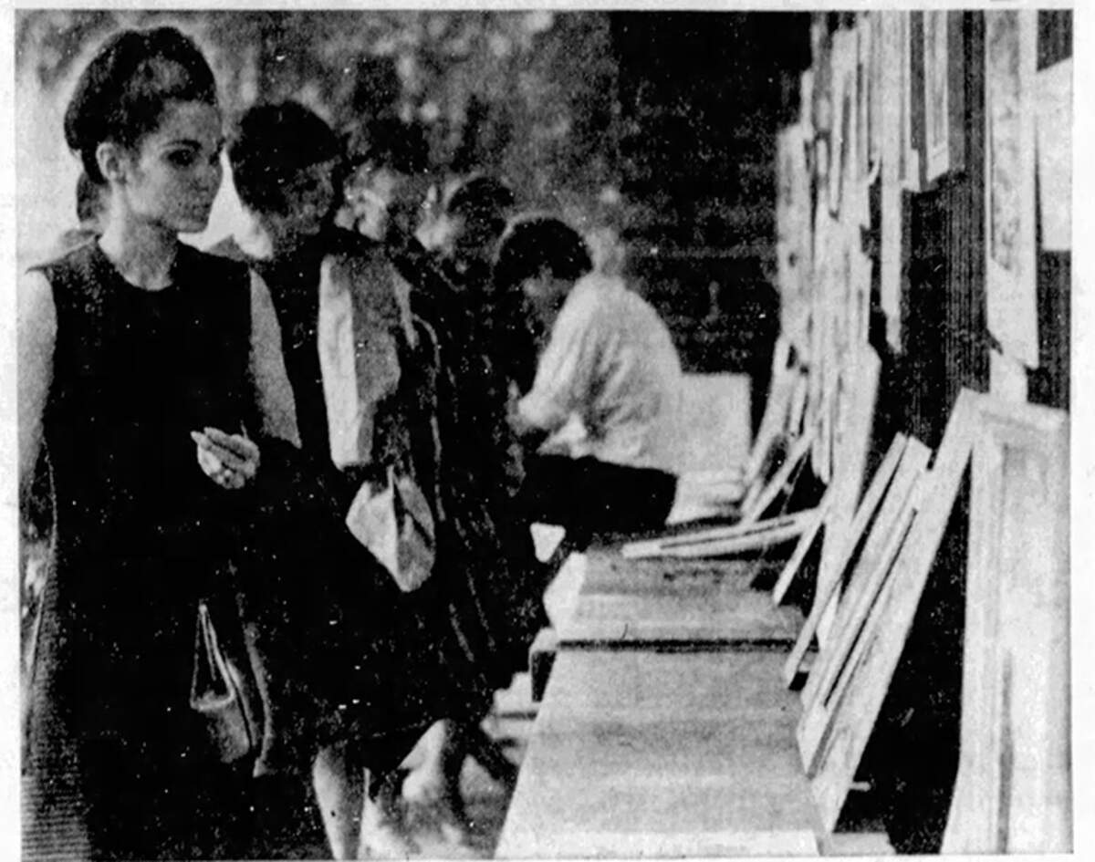 The sidewalk art shows were one of the most popular features of the 1967 Central Pennsylvania Festival of the Arts.