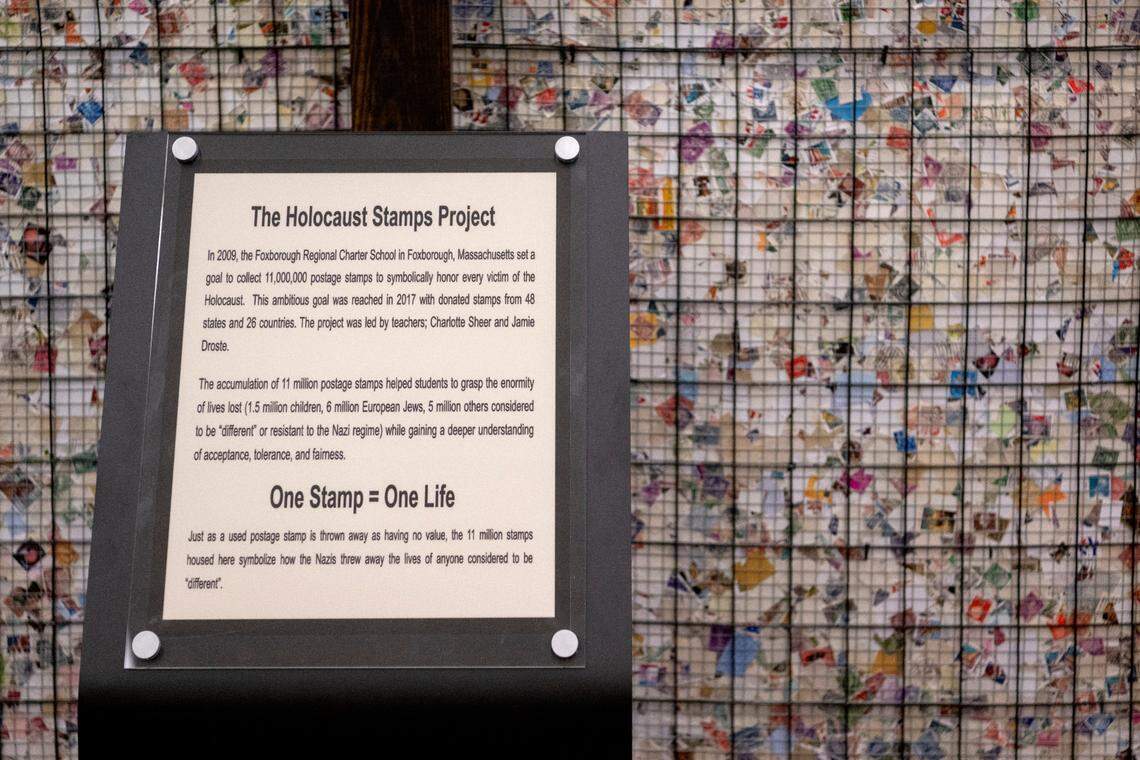 A collection of 11 million stamps to represent lives lost is part of the new exhibit “A Philatelic Memorial of the Holocaust” at the American Philatelic Society.