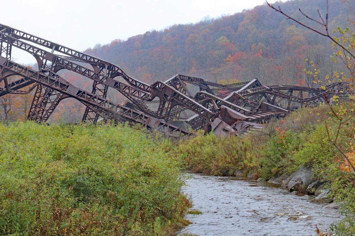 Visitors can get a close-up view of the wreckage by taking the Kinzua Creek Trail to the valley below.