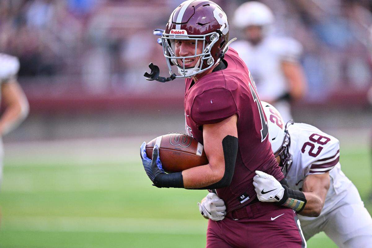State College’s wide receiver, Michael Gaul, gets the first score of the night in State College’s Friday, Aug. 30, 2023 win over Altoona.