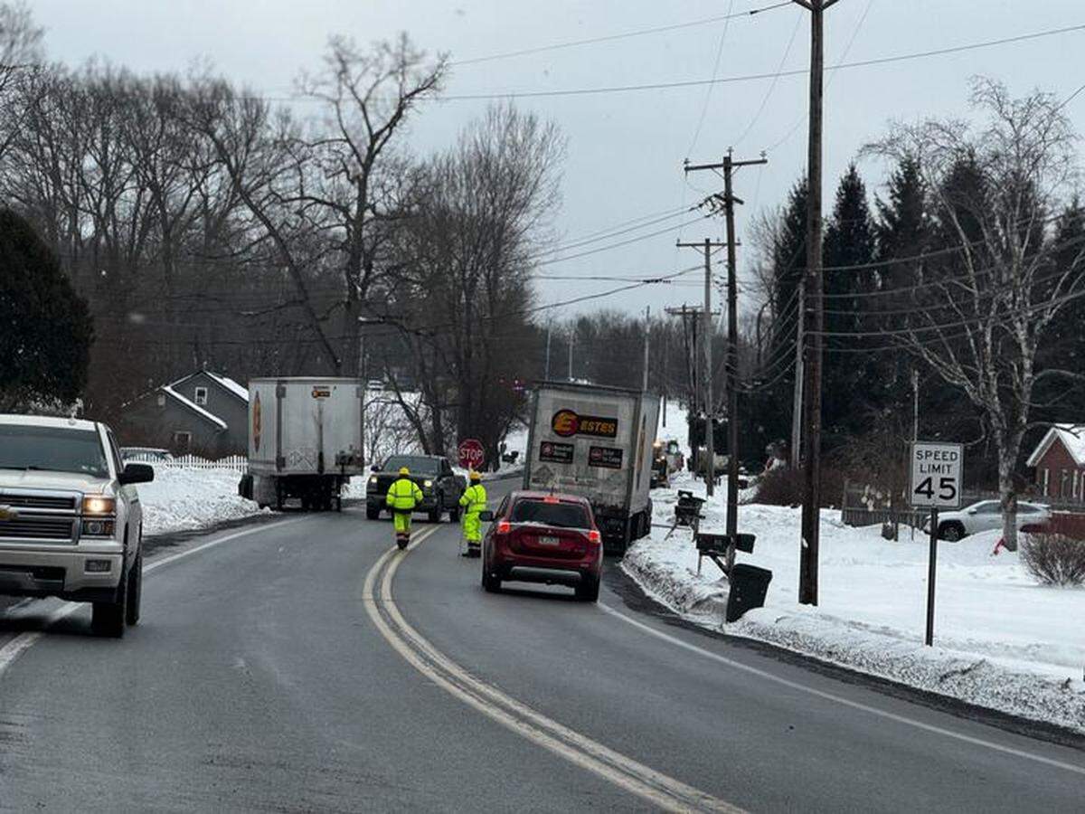 Emergency crews have blocked Tyrone Pike in south Phillipsburg Feb. 3, 2026, to fight a structure fire.