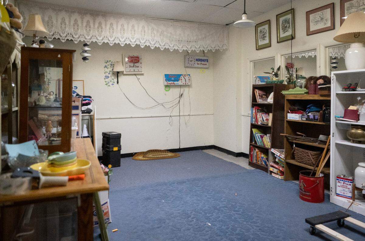 Dealers clean out their spaces on Wednesday, April 19, 2023 as Apple Hill Antiques moves from 169 Gerald St. to their new location at 2221 E. College Ave.
