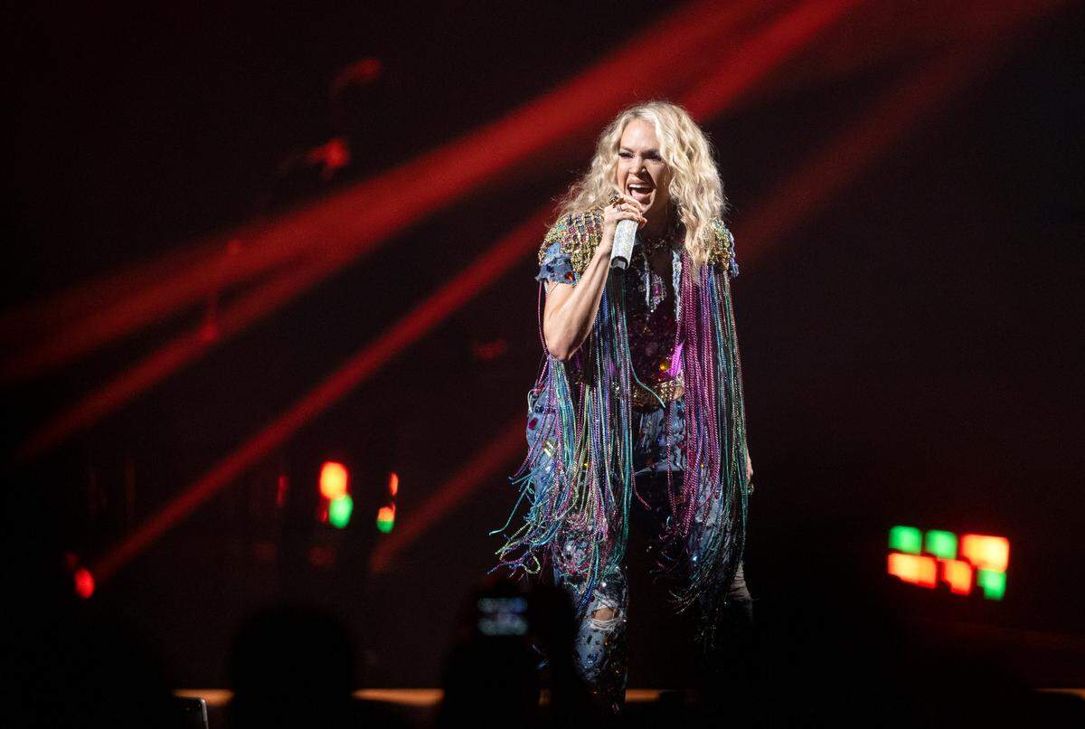Carrie Underwood performs at the Bryce Jordan Center as part of The Denim and Rhinestones Tour on Friday, Feb. 10, 2023.