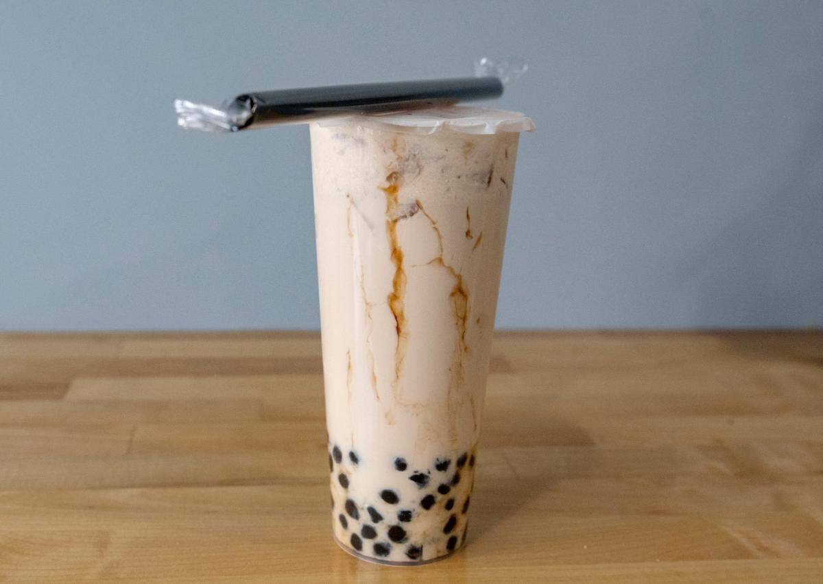 A bubble tea from Poke Fresh.