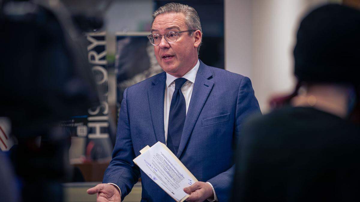 Secretary of the Commonwealth Al Schmidt in January 2024 at the East Shore Area Library in Harrisburg, Pennsylvania.