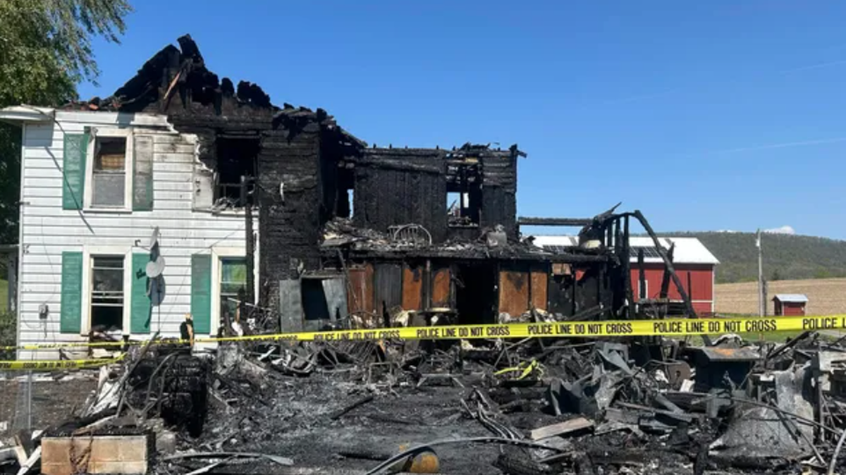 A family of five was displaced after a fire tore through their Harris Township home on Sunday night.