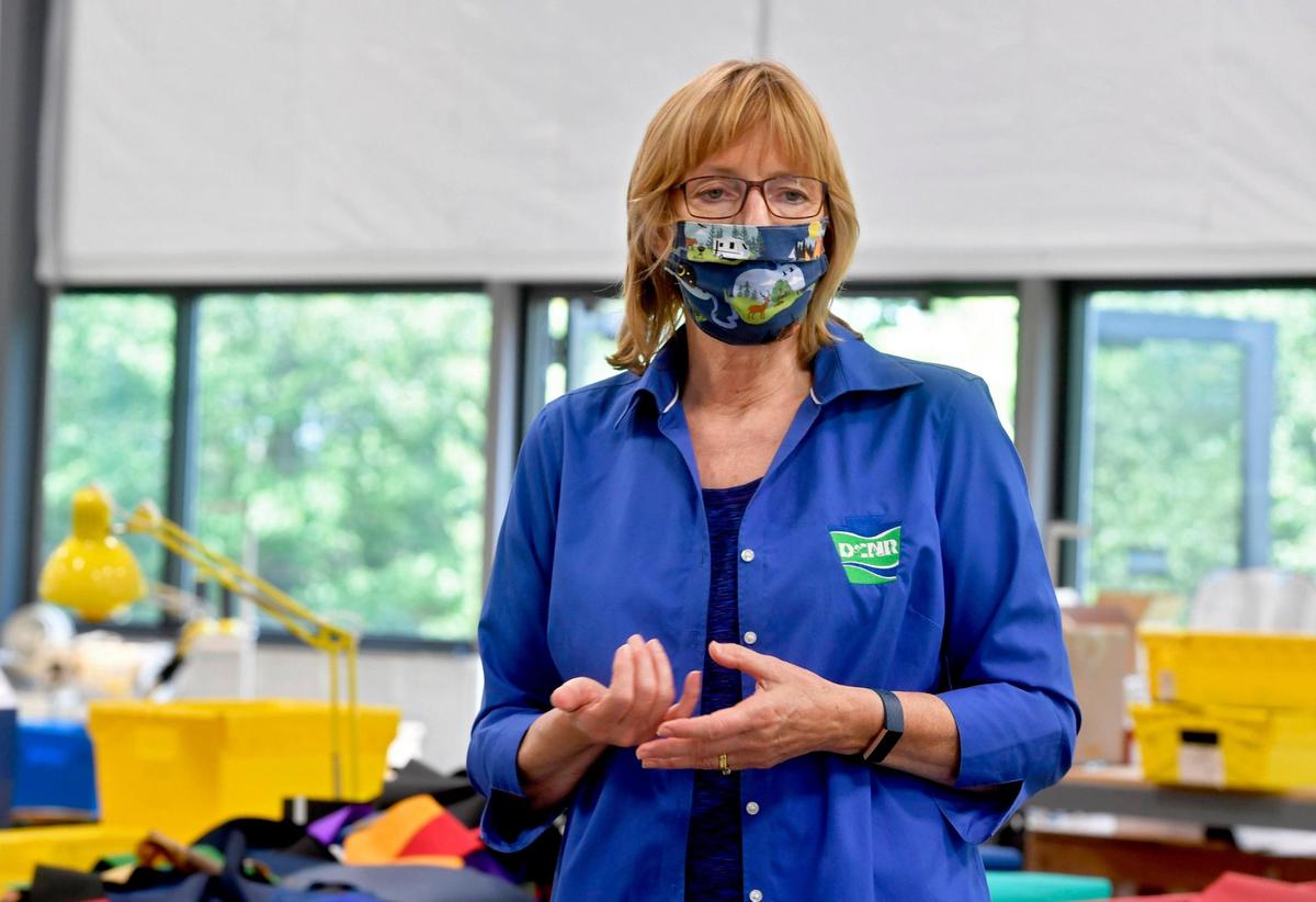 DCNR secretary Cindy Adams Dunn visits Organic Climbing in Philipsburg on Wednesday, July 8, 2020.