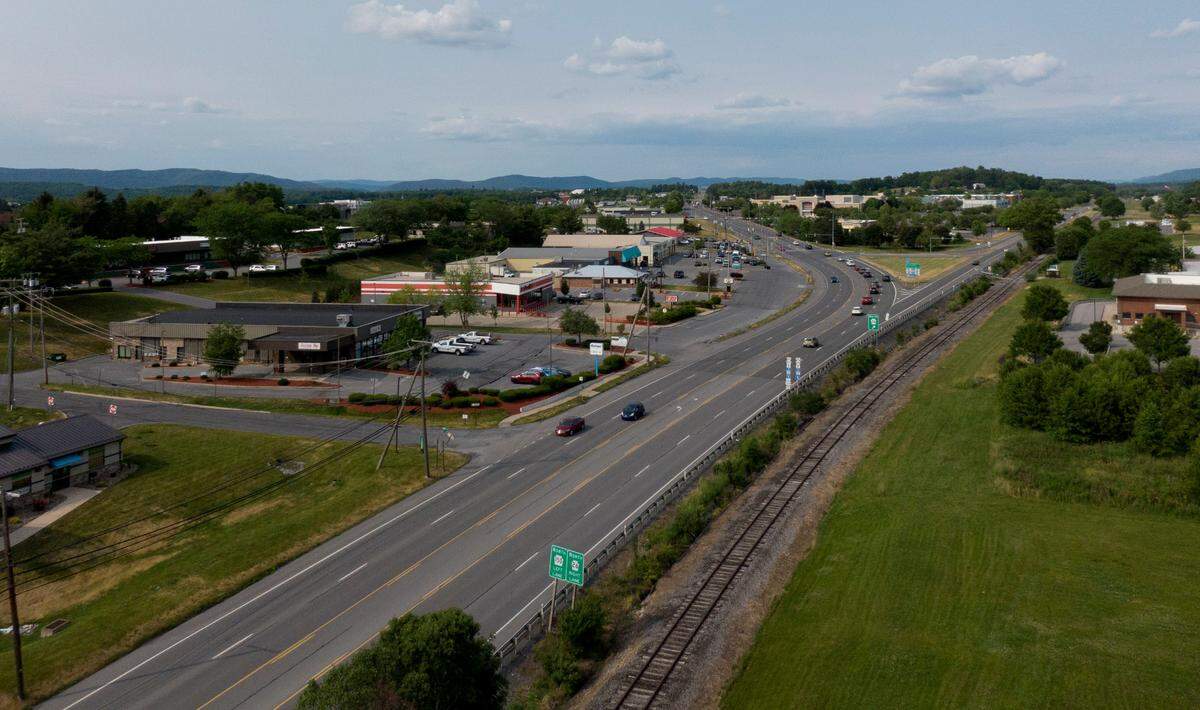 Traffic travels on Route 26 and Benner Pike on Thursday, June 15, 2023.