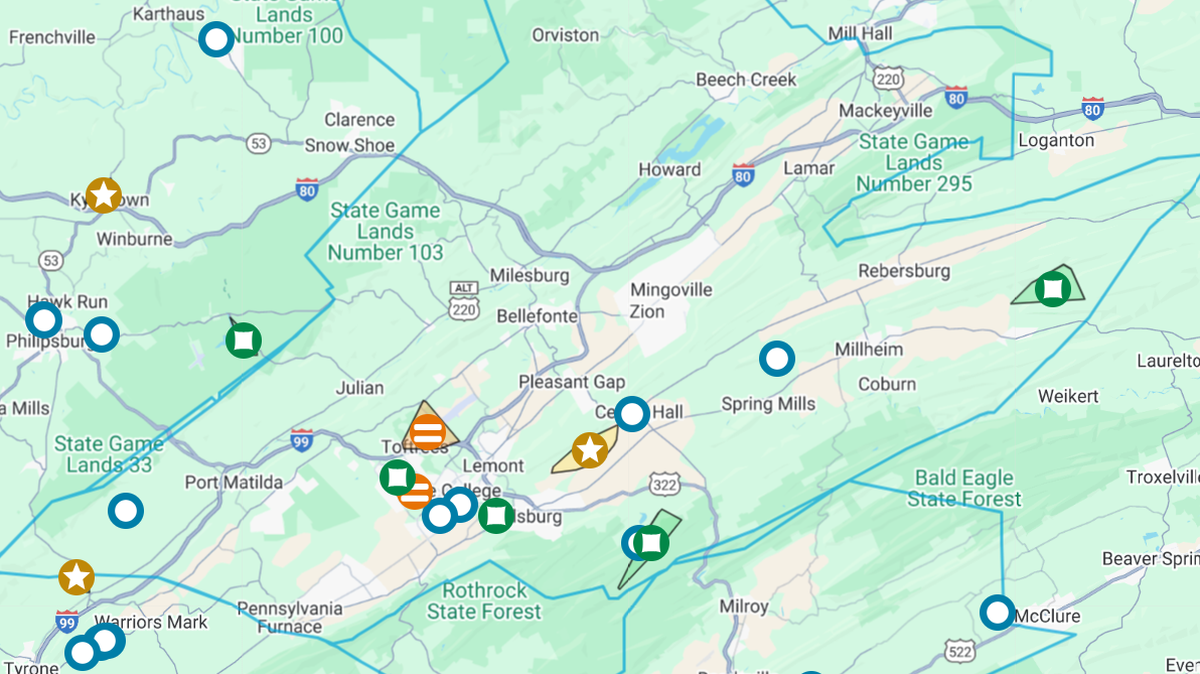 West Penn Power customers lost power Wednesday night after strong winds moved though the area.