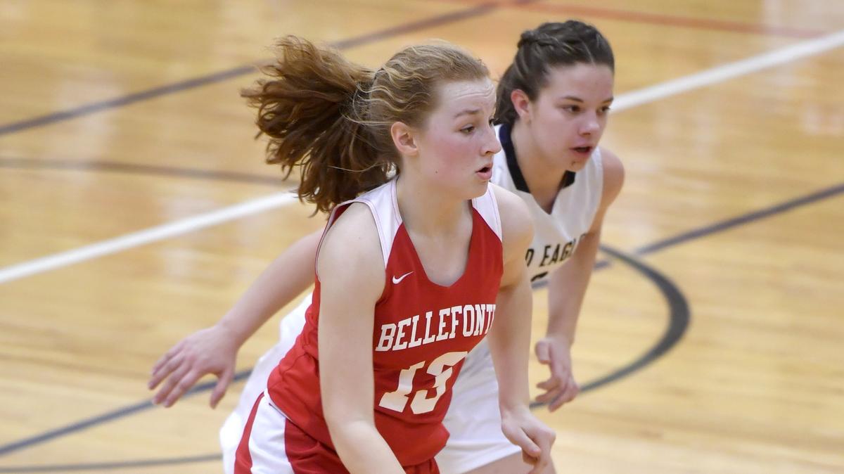 Bellefonte’s Maddie Tice, seen here earlier this season, scored a game-high 17 points against Philipsburg-Osceola on Monday in her team’s 54-52 win.