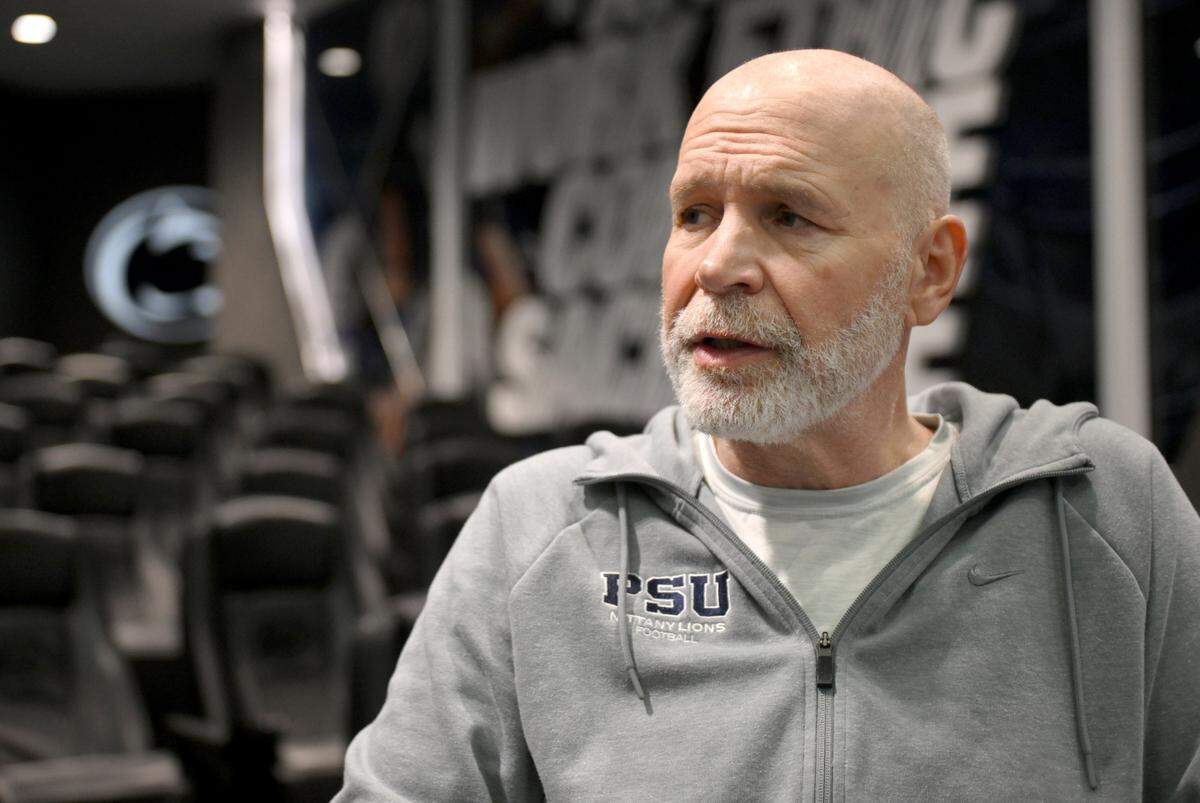Penn State defensive coordinator Jim Knowles answers questions during a media availability on Thursday, June 5, 2025 in the Lasch Building.