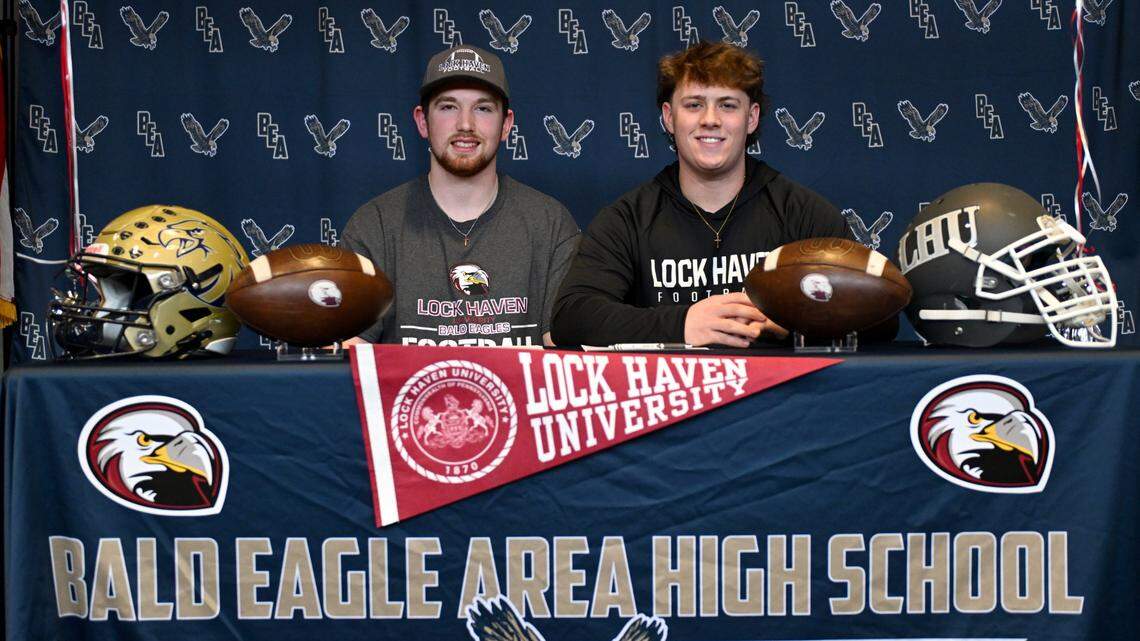 Bald Eagle Area football’s star players make commitment to Lock Haven official on signing day