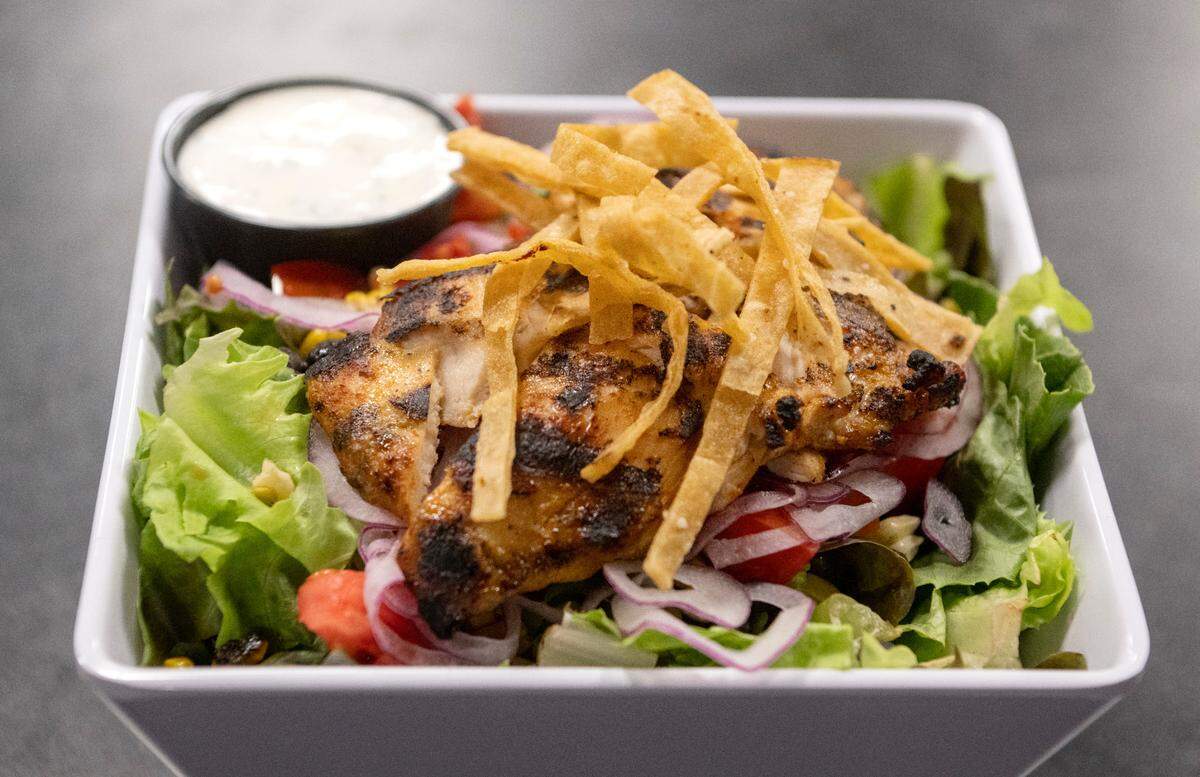 The southwest chicken salad from The Smokey Axe Grille.