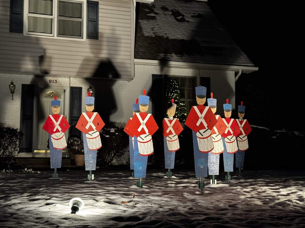 Twelve drummers drumming at 913 S. Sparks St., State College, on Dec. 4, 2025.