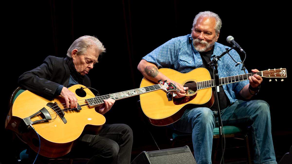 Jack Casady and Jorma Kaukonen pictured as Hot Tuna Acoustic performs at The Hawaii Theater in Honolulu, HI on July 5, 2019. The duo will perform April 25 at The State Theatre.