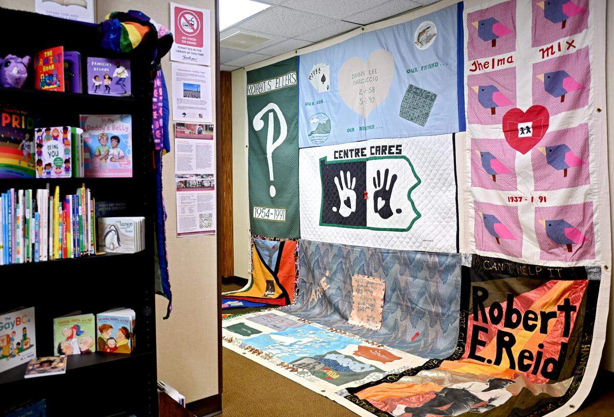 A section of the AIDS Memorial Quilt is on display at Centre LGBT+ for May and June. 