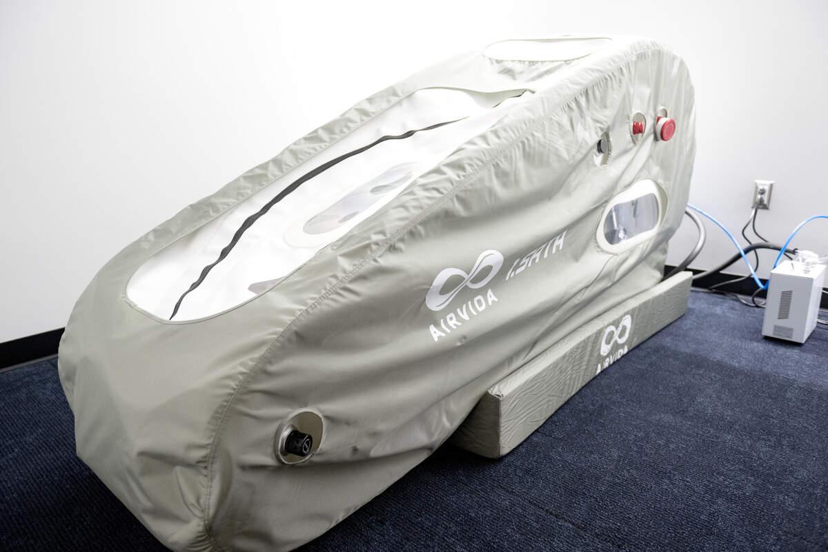 A hyperbaric chamber for Penn State athletes to use in the Greenberg Indoor Sports Complex.